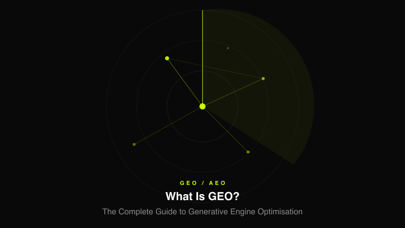 Abstract diagram showing AI search engine layers representing Generative Engine Optimisation concepts