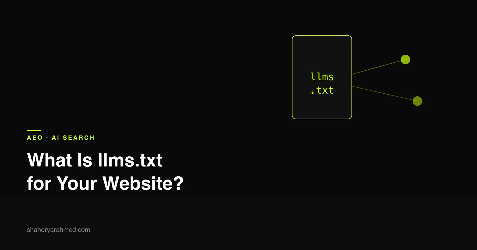 Illustration of an llms.txt file guiding AI systems to a website's key content